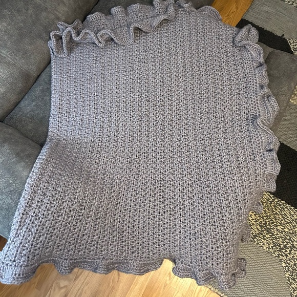 Hand Crocheted Sugar Plum Fairy Lavender Blanket - Picture 3 of 5